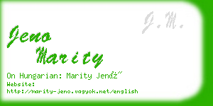 jeno marity business card